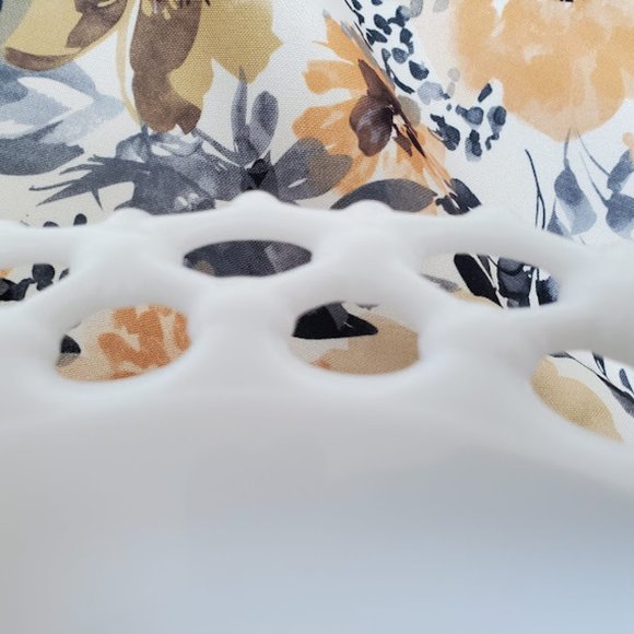 Westmoreland Vintage Milk Glass Pedestal Bowl/Basket - Picture 7 of 9